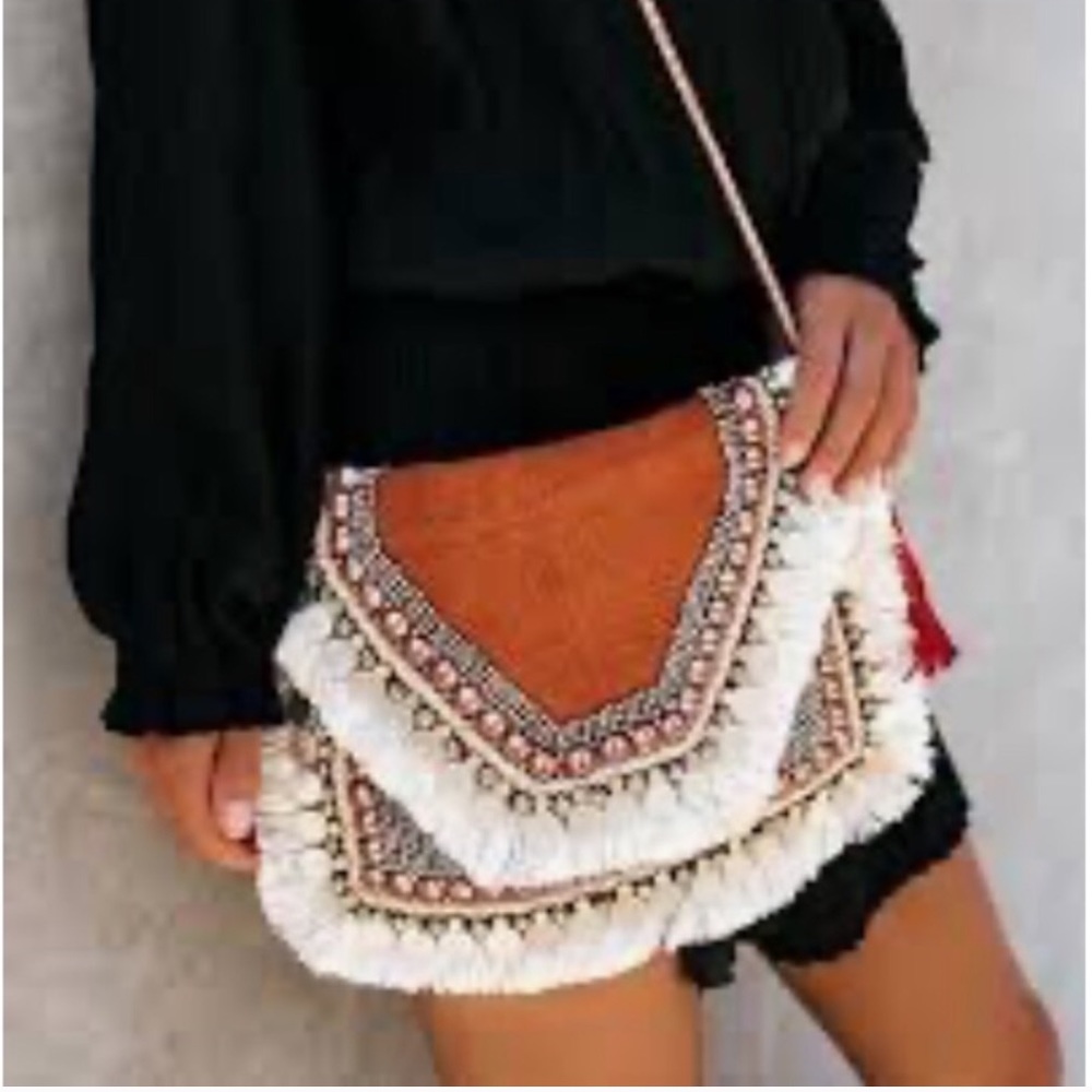 BOHO Shashi Leela Clutch in Rusty Orange Coral